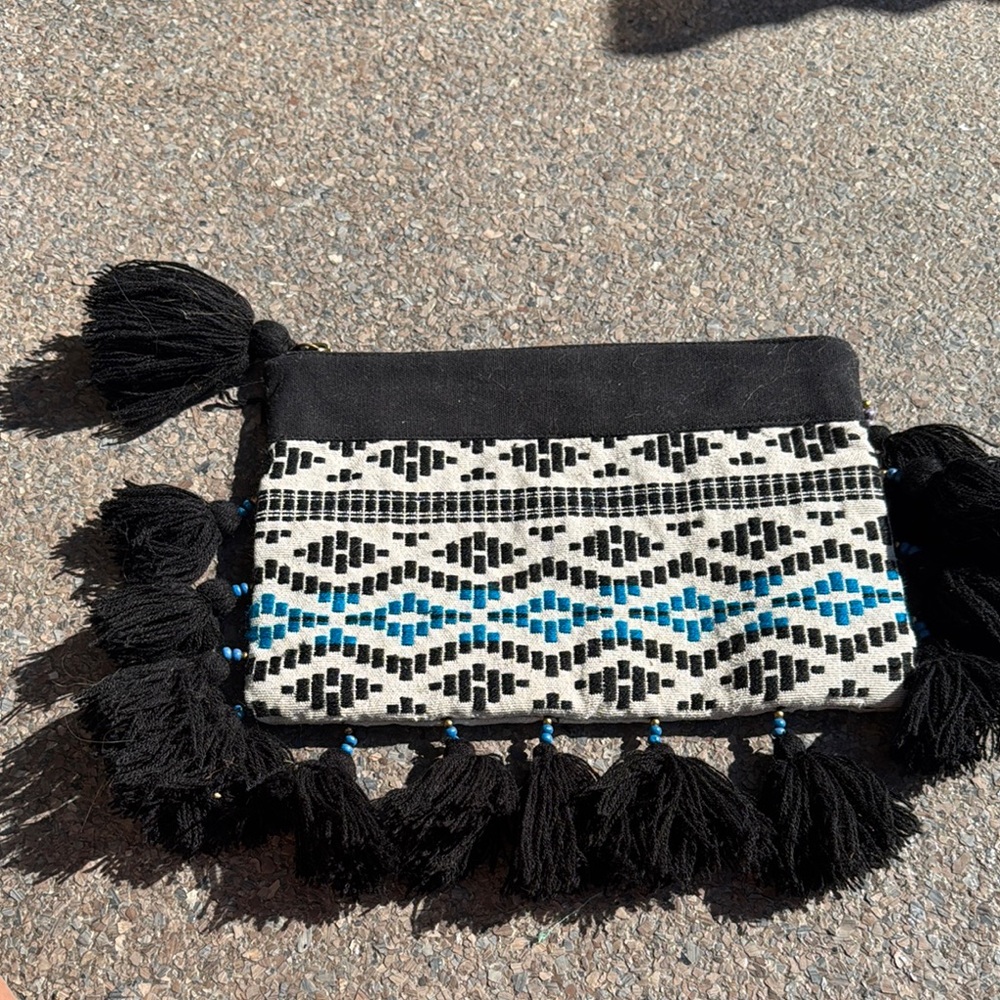 Black and Blue Patterned Clutch